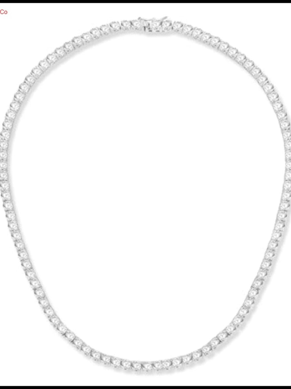 4mm Cubic Zirconia Tennis Necklace 16 Inch 18K White Gold Plated Box Clasp